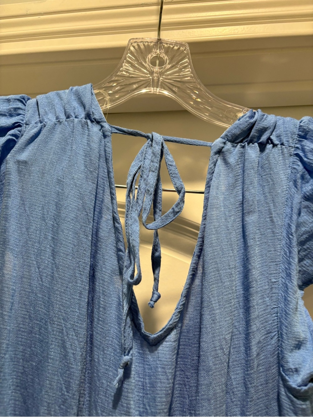 Blue Ruffle Sleeve Dress - Picture 6 of 6